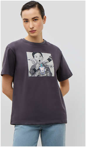 Хлопковая футболка оверсайз с принтом BAON 11531064