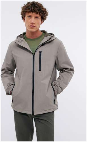 Однотонная мужская куртка-ветровка с капюшоном BAON 11540246