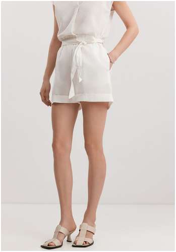 Шорты из хлопка и льна BAON B3225012 / 11558828 - вид 2