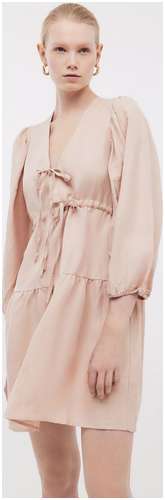 Платье мини в стиле бэби-долл из льна и вискозы BAON B4524077 / 11543259