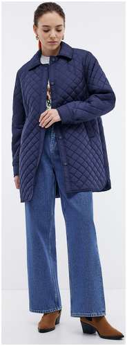 Удлиненная стеганая куртка в рубашечном стиле BAON B0324001 / 11539606 - вид 2