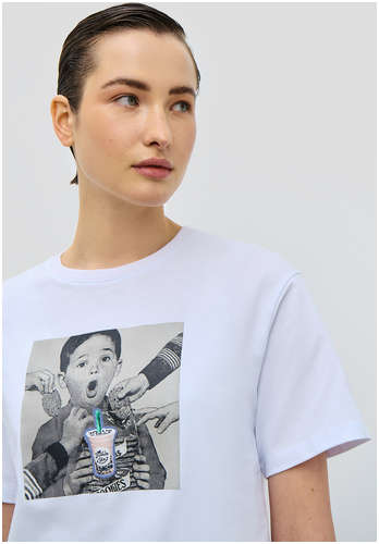 Хлопковая футболка оверсайз с принтом BAON B2323042 / 11531206 - вид 2