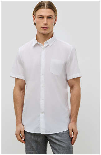 Хлопковая рубашка прямого кроя с коротким рукавом BAON 11526538