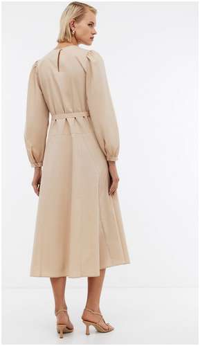 Платье макси из хлопкового поплина с поясом BAON B4524053 / 11544649 - вид 2