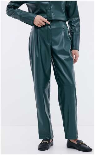 Укороченные зауженные брюки из искусственной кожи BAON B2924012 / 11542810