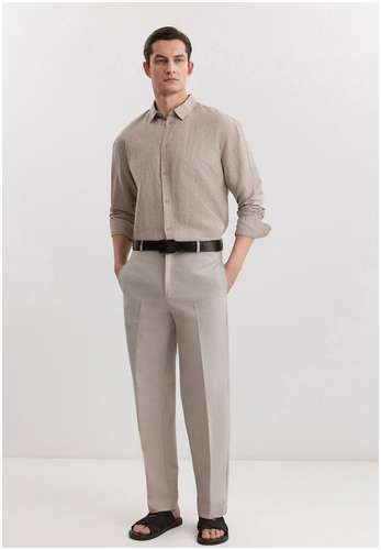 Рубашка из льна и хлопка BAON B6625011 / 11556629 - вид 2