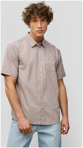 Хлопковая рубашка прямого кроя с коротким рукавом BAON 11526304