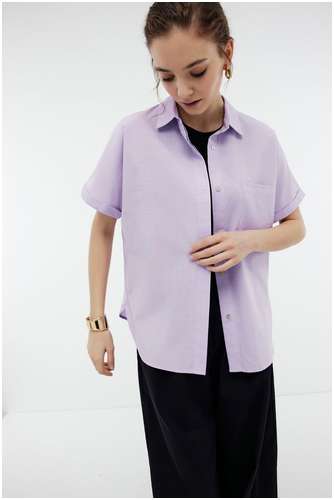 Однотонная блузка свободного кроя с коротким рукавом BAON 11539099