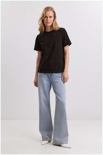 Футболка с бусинами из хлопка BAON B2325005 / 11553861 - вид 2