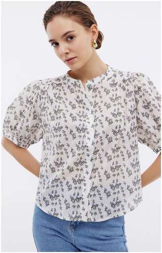 Блуза с цветочным принтом и пышными рукавами BAON B1924035 / 11541829