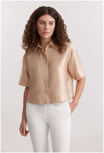 Блузка из смесовой глянцевой вискозы с мятым эффектом BAON 11554004