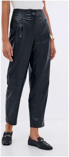Укороченные зауженные брюки из искусственной кожи BAON B2924012 / 11542804 - вид 2