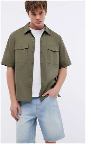 Рубашка с коротким рукавом и накладными карманами BAON 11543699