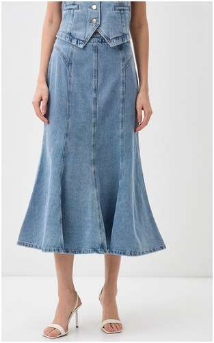 Юбка-миди из смесового хлопкового денима BAON B4725010 / 11557194 - вид 2