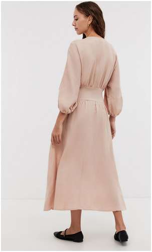 Платье миди из вискозы и льна BAON B4524076 / 11543247 - вид 2