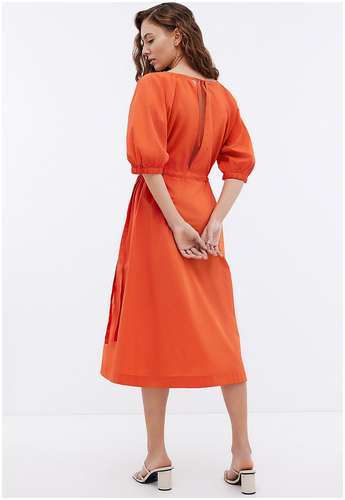 Платье миди из хлопка с разрезом по спинке BAON B4524049 / 11544613 - вид 2