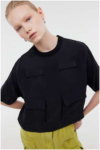 Блузка из вискозы купро с накладными карманами BAON B1924031 / 11544882 - вид 2