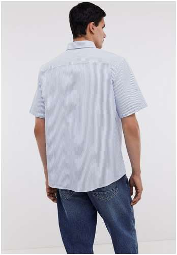 Рубашка из хлопка с коротким рукавом в полоску BAON B6824001 / 11543669 - вид 2