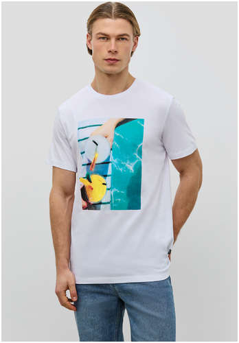 Хлопковая футболка прямого кроя с принтом BAON 11528253