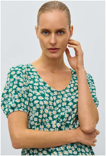 Приталенная блузка с цветочным принтом BAON B1923035 / 11525774 - вид 2