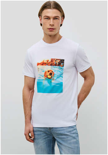 Хлопковая футболка прямого кроя с принтом BAON 11527915