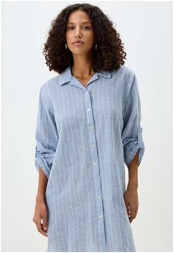 Платье из 100% хлопка с принтом в полоску BAON B4525071 / 11559286 - вид 2