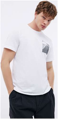 Хлопковая футболка прямого кроя с принтом BAON B7323001 / 11541400