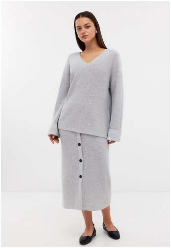 Юбка миди из вискозы и ангоры BAON B4724513 / 11548086 - вид 2