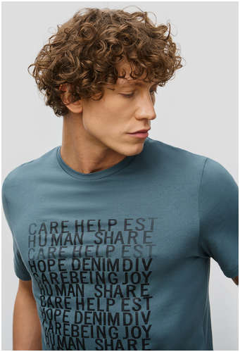 Хлопковая футболка прямого кроя с принтом BAON B7323045 / 11530601 - вид 2