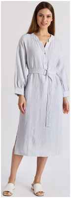 Льняное платье-рубашка с поясом baon 1151729