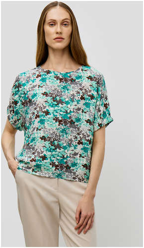 Удлиненная блузка без застежки с принтом BAON 11526061