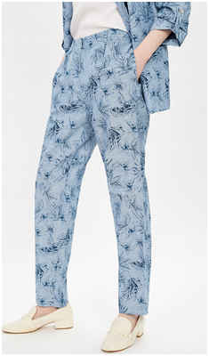 Льняные брюки с принтом baon 115618