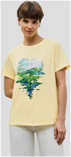 Хлопковая футболка прямого кроя с принтом BAON 11533088