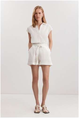 Блузка из хлопка и льна BAON B1925024 / 11558733 - вид 2