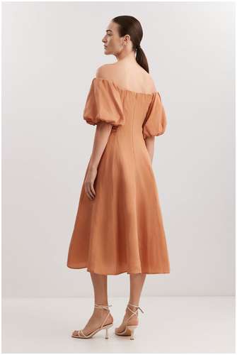 Платье из вискозы и льна BAON B4525055 / 11558229 - вид 2