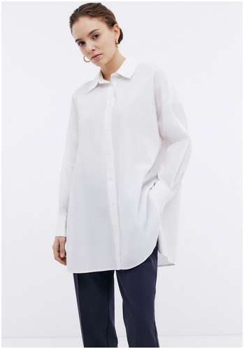 Блузка из хлопка оверсайз в рубашечном стиле BAON B1724028 / 11541600