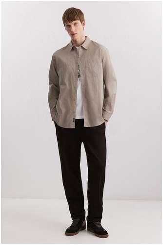 Рубашка из хлопка и льна BAON B6625006 / 11553765 - вид 2