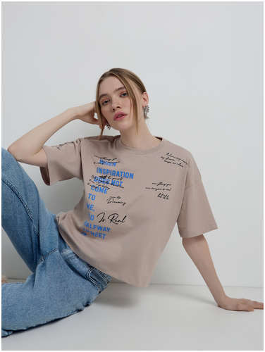 Джемпер женский футболка из хлопка с рисунком «Inspiration» LD 2143 Conte / 1229744
