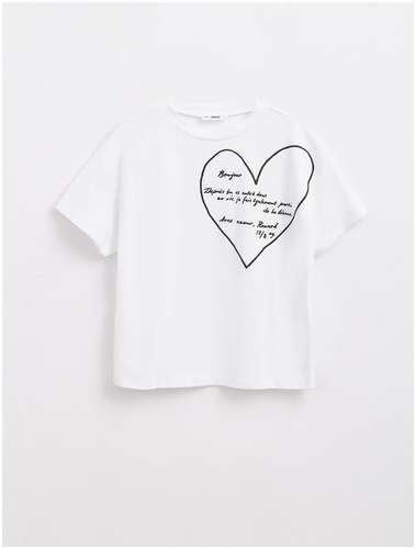 Джемпер женский футболка из хлопка с рисунком «Bonjour» LD 2141 Conte 1229579