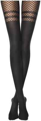 Колготки женские в крупную сетку с имитацией гольфинов IMPULSE Lycra® марино цвета Conte 1225040