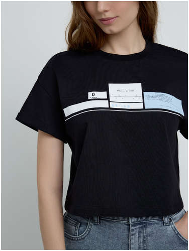 Джемпер женский укороченная футболка из хлопка с рисунком «Your level» LD 2150 Conte 1229798