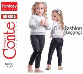 Леггинсы для девочек джеггинсы с фактурными кожаными вставками MIRIDA Conte 1223029