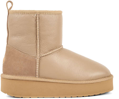 Женские полусапоги из овчины (угги) EMU Australia, песочные / 12737412 - вид 2