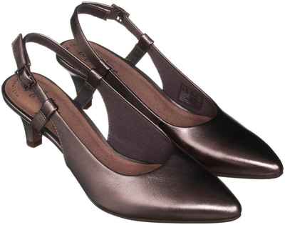 Женские туфли с закрытым мыском/открытой пяткой Clarks, серебряные 12710211