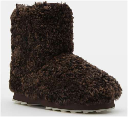 Женские полусапоги из овчины (угги) EMU Australia, коричневые / 12738050 - вид 2