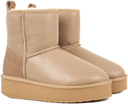Женские полусапоги из овчины (угги) EMU Australia, песочные 12737412