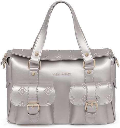 Женская сумка хэнд Laura Ashley, серебряная / 12723992 - вид 2