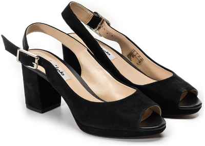 Женские туфли с открытым мыском/открытой пяткой Clarks, черные 1279078